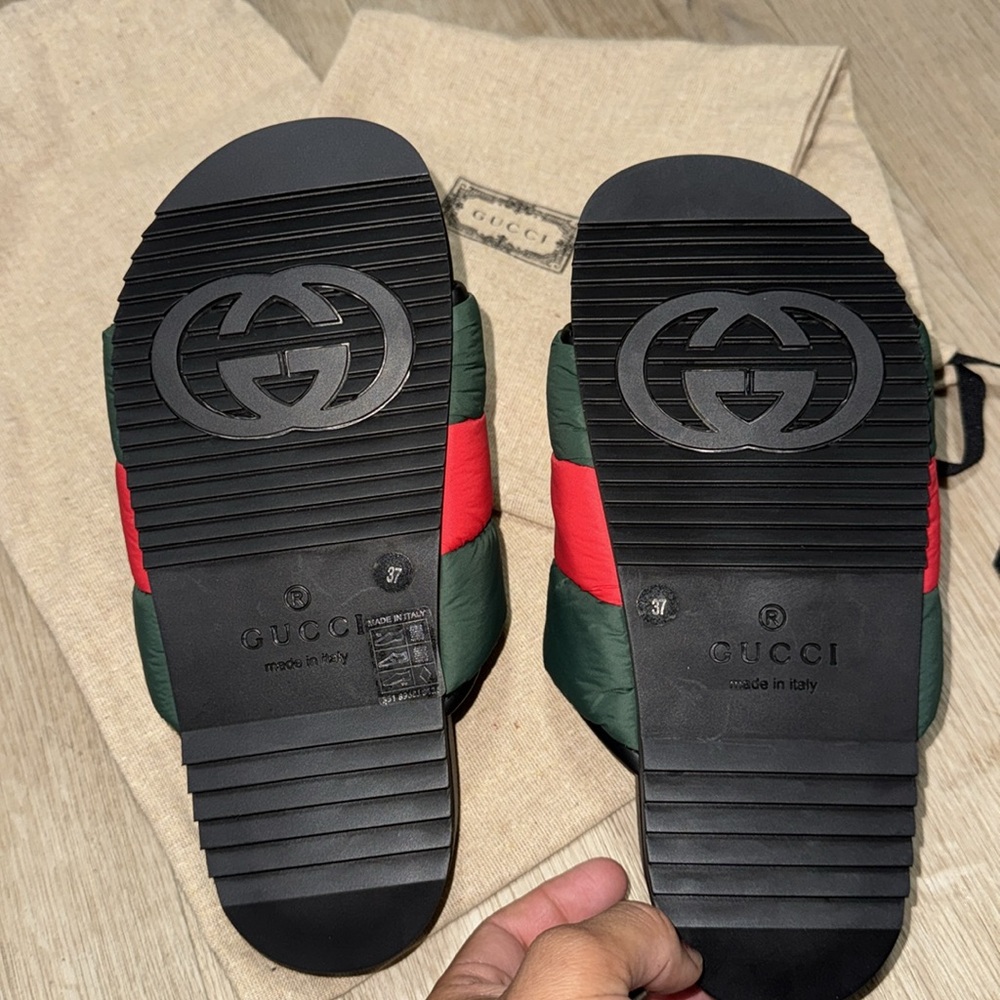 Gucci - Web padded nylon slides size 37 - Picture 11 of 15